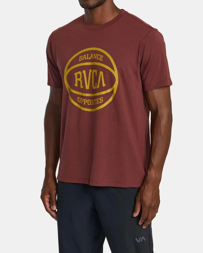 RVCA Short Sleeves RVCA Ball TShirt Burgundy 8211 Men