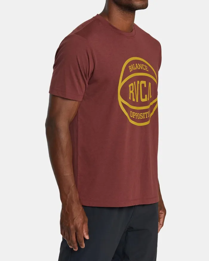 RVCA Short Sleeves RVCA Ball TShirt Burgundy 8211 Men