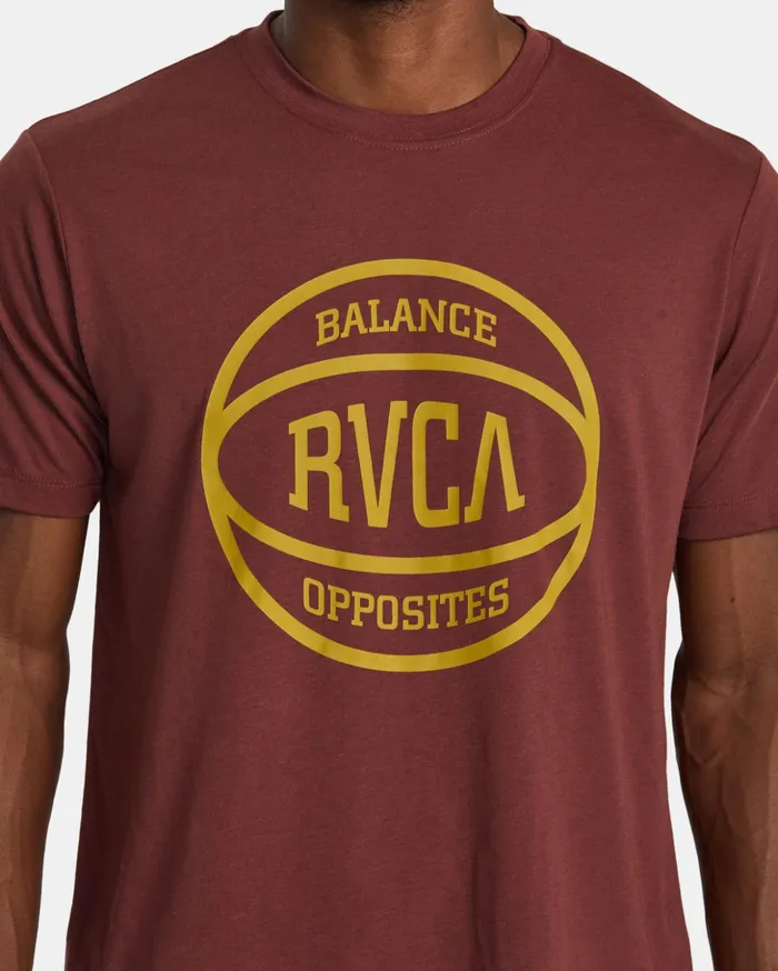 RVCA Short Sleeves RVCA Ball TShirt Burgundy 8211 Men