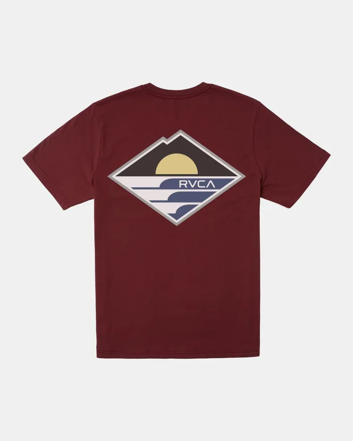 RVCA Short Sleeves Sunswell Tee Oxblood Red 8211 Men