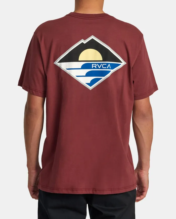 RVCA Short Sleeves Sunswell Tee Oxblood Red 8211 Men