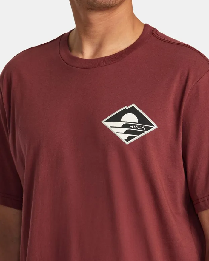 RVCA Short Sleeves Sunswell Tee Oxblood Red 8211 Men