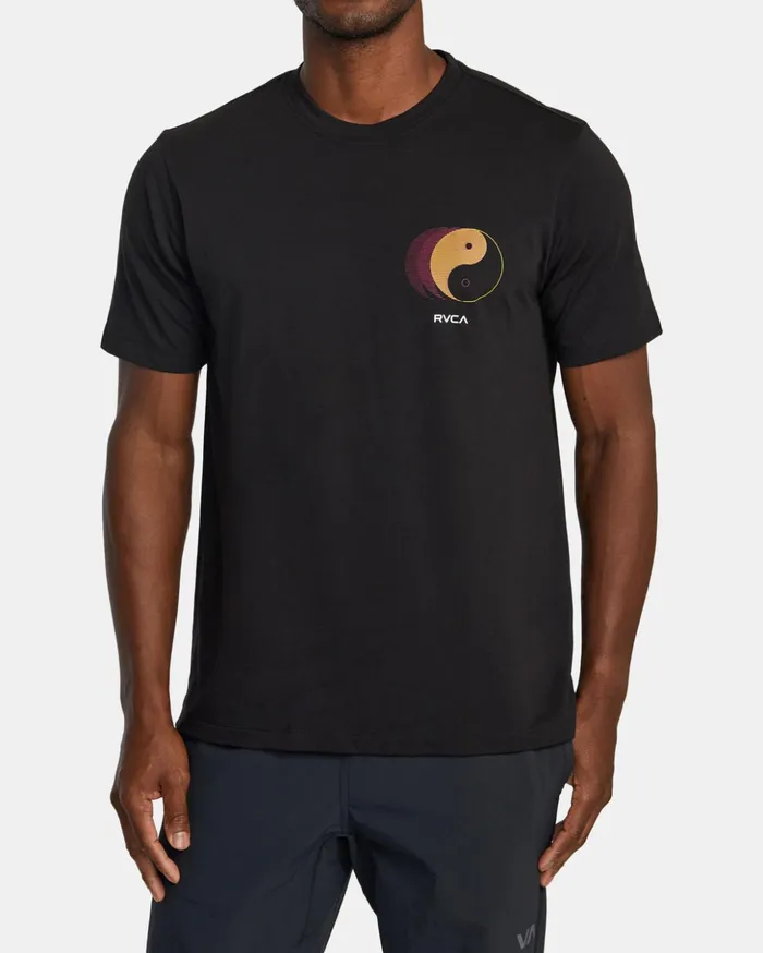 RVCA Short Sleeves Yin Yang Pin TShirt Black 8211 Men