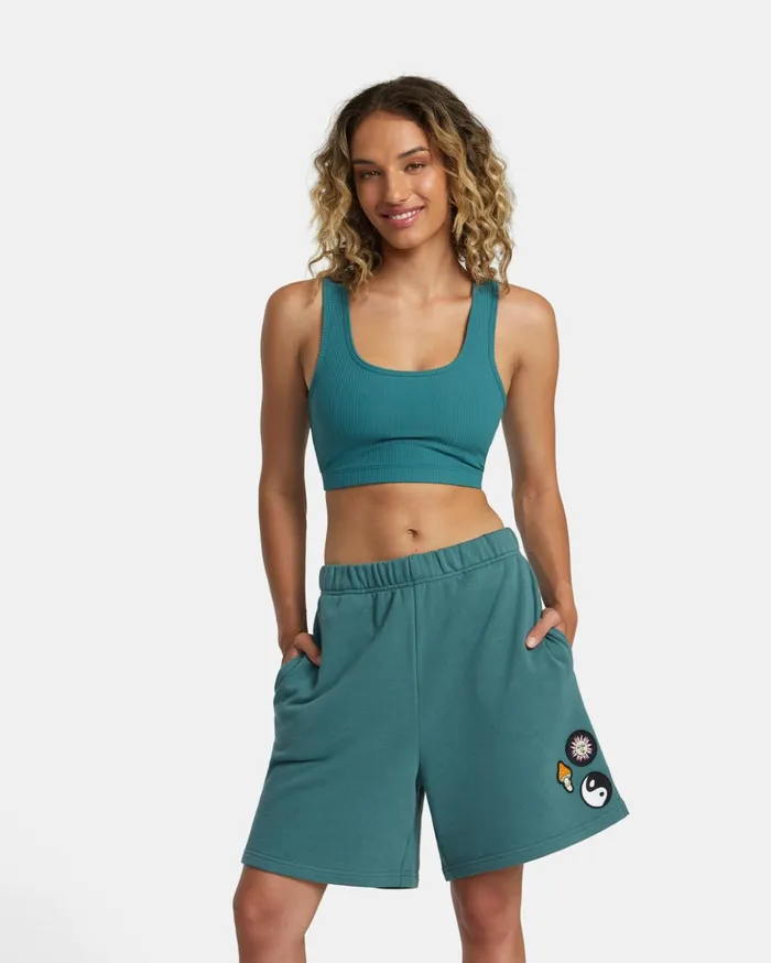 RVCA Shorts Hybrids Rose Machado Baggy Oversized Sweat Shorts Teal 8211 MenWomen RVCA Shorts Hybrids Rose Machado Baggy Oversized Sweat Shorts Teal 8211 MenWomen