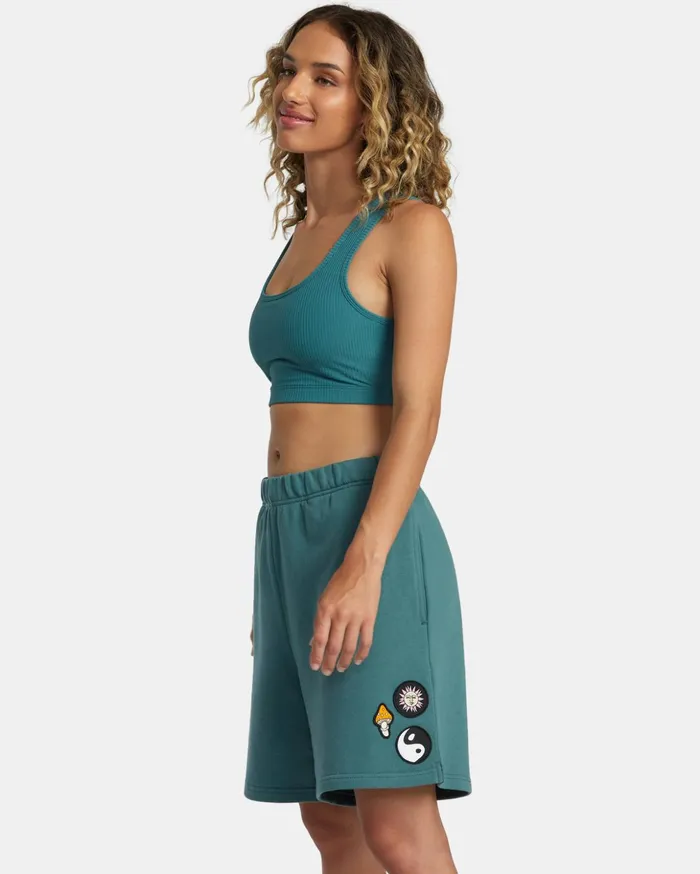 RVCA Shorts Hybrids Rose Machado Baggy Oversized Sweat Shorts Teal 8211 MenWomen RVCA Shorts Hybrids Rose Machado Baggy Oversized Sweat Shorts Teal 8211 MenWomen