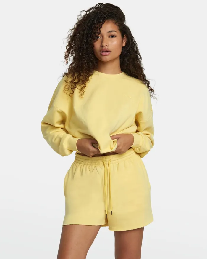 RVCA Shorts Skirts Sunday Test Drive Peached Sweat Shorts Golden 8211 Women