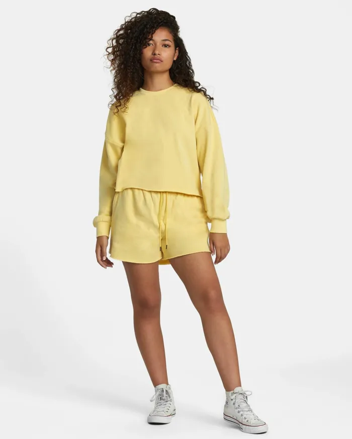RVCA Shorts Skirts Sunday Test Drive Peached Sweat Shorts Golden 8211 Women