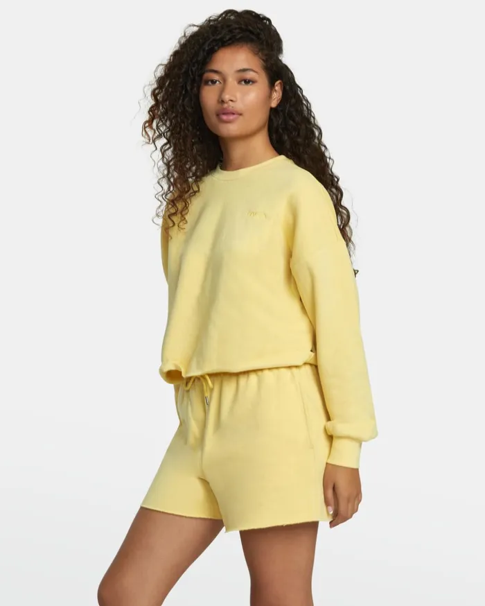 RVCA Shorts Skirts Sunday Test Drive Peached Sweat Shorts Golden 8211 Women