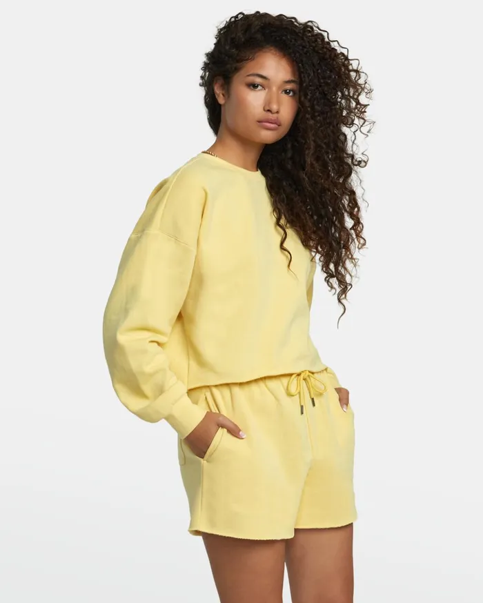 RVCA Shorts Skirts Sunday Test Drive Peached Sweat Shorts Golden 8211 Women