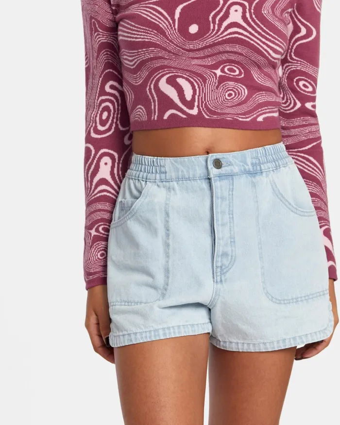 RVCA Shorts Skirts Venice Denim Shorts Bleach Wash 8211 Women