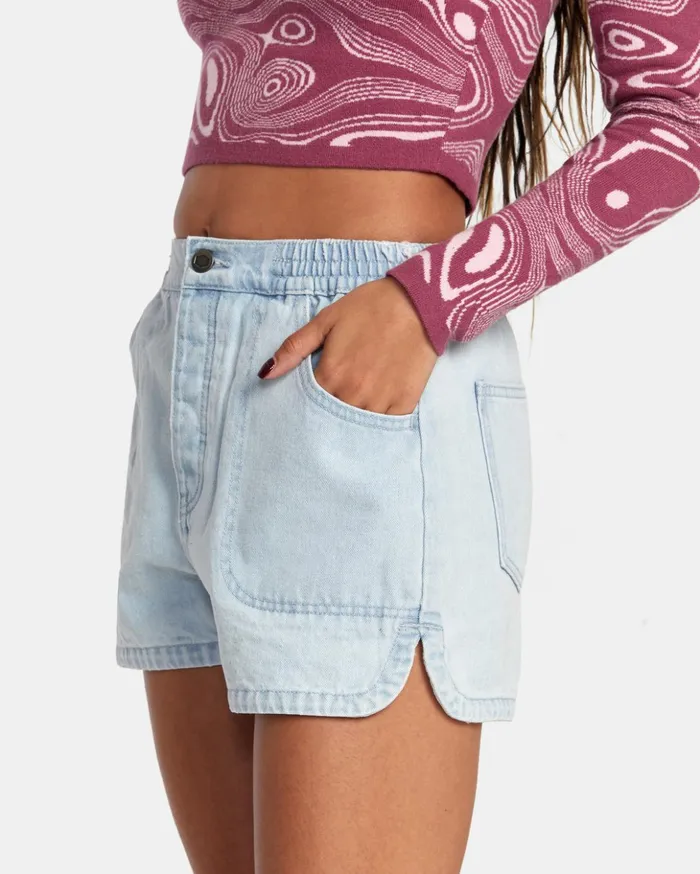 RVCA Shorts Skirts Venice Denim Shorts Bleach Wash 8211 Women