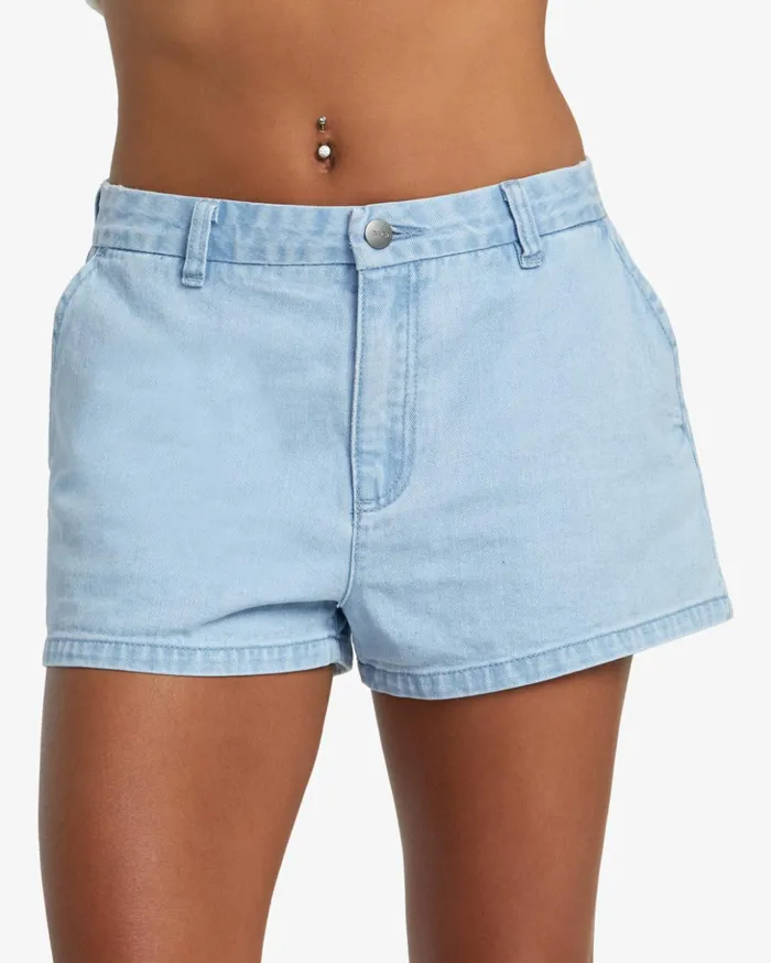 RVCA Shorts Skirts Weekend Denim Shorts Light Vintage Wash 8211 Women