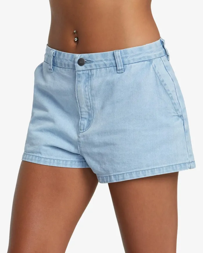 RVCA Shorts Skirts Weekend Denim Shorts Light Vintage Wash 8211 Women