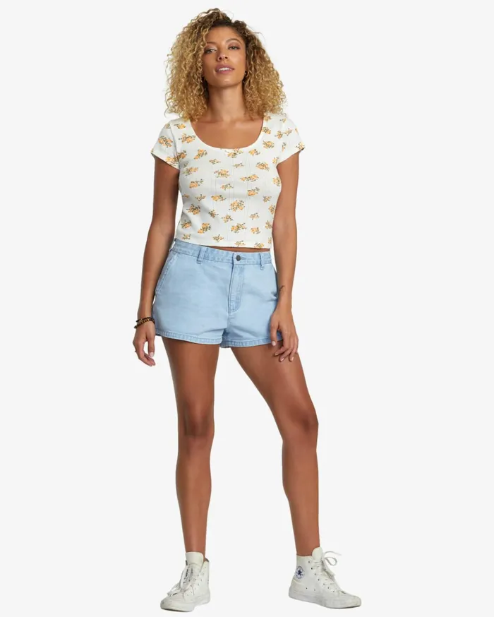 RVCA Shorts Skirts Weekend Denim Shorts Light Vintage Wash 8211 Women