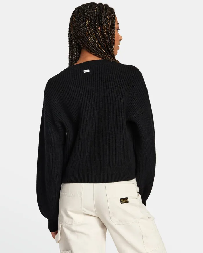 RVCA Sweaters Dip In Pullover Sweater Rvca Black 8211 Women