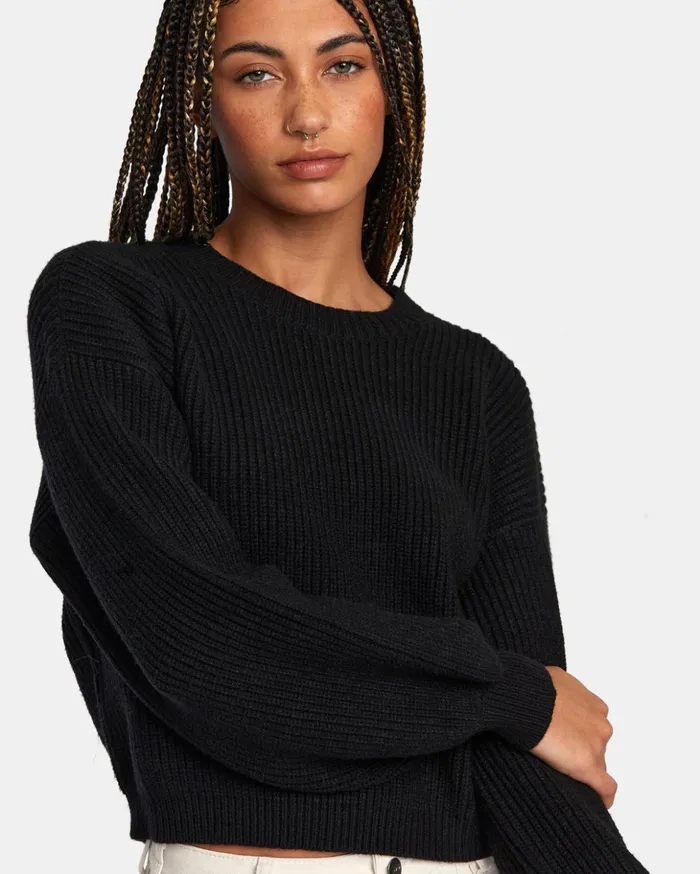 RVCA Sweaters Dip In Pullover Sweater Rvca Black 8211 Women