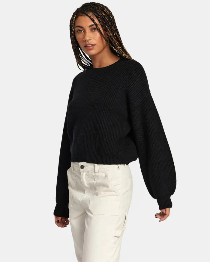 RVCA Sweaters Dip In Pullover Sweater Rvca Black 8211 Women