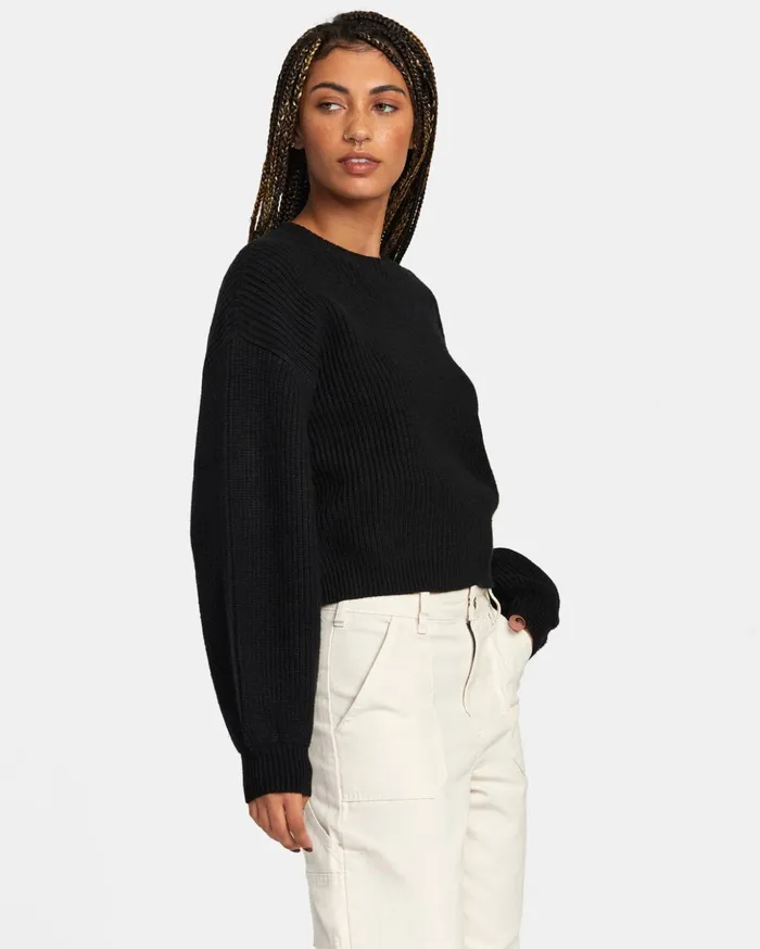 RVCA Sweaters Dip In Pullover Sweater Rvca Black 8211 Women