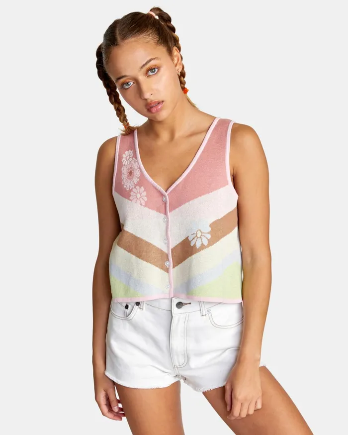 RVCA Sweaters The Trouble Tank Top Multi 8211 Women