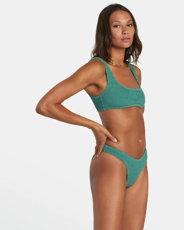 RVCA Swim New Arrivals Grooves French Bikini Bottoms Dusky Green 8211 Women