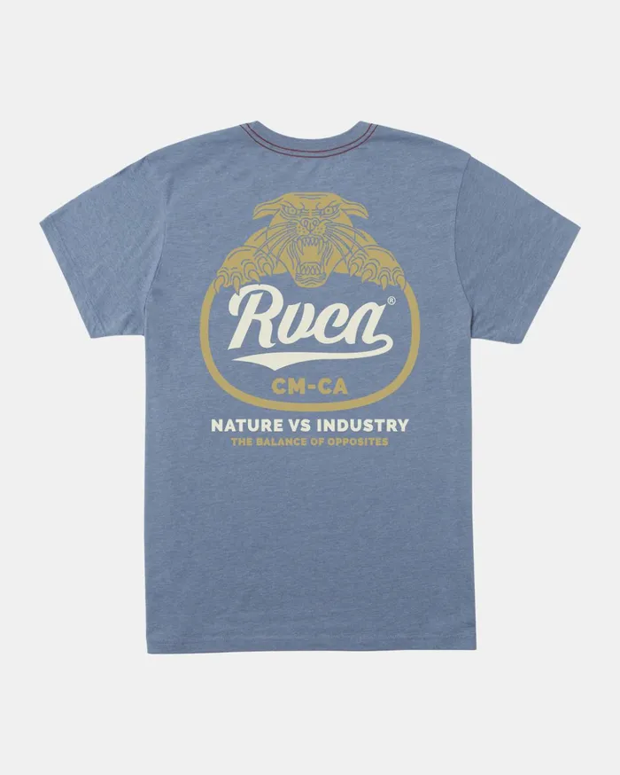 RVCA Tees Tanks Boy039s Pantero TShirt Industrial Blue 8211 Boys