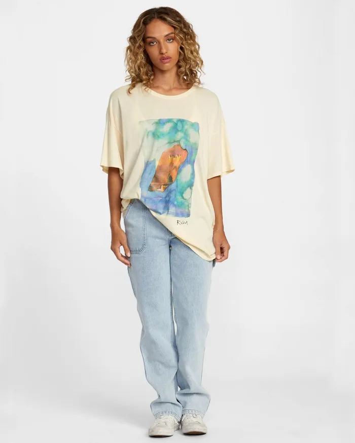 RVCA Tees Tanks Colin Sussingham Float Tee Cream 8211 Women