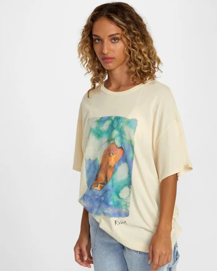 RVCA Tees Tanks Colin Sussingham Float Tee Cream 8211 Women