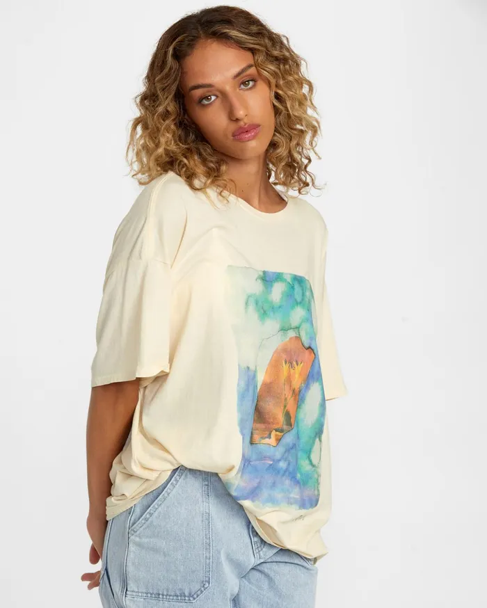 RVCA Tees Tanks Colin Sussingham Float Tee Cream 8211 Women