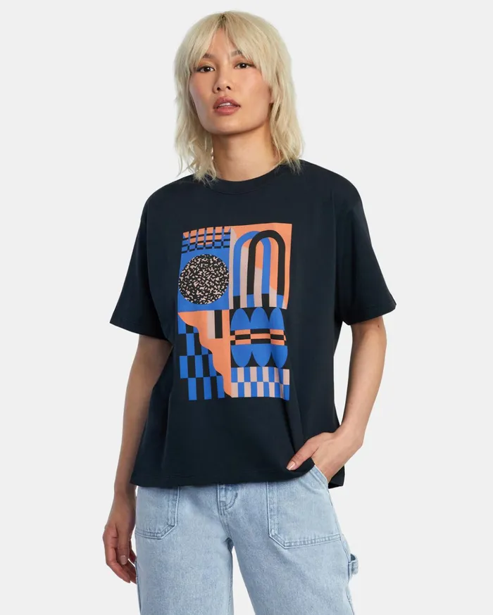 RVCA Tees Tanks Jesse Brown Shapes Anyday Tee Rvca Black 8211 Women