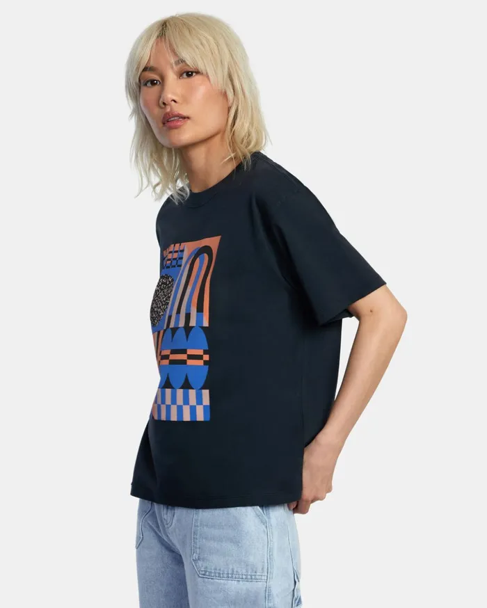 RVCA Tees Tanks Jesse Brown Shapes Anyday Tee Rvca Black 8211 Women