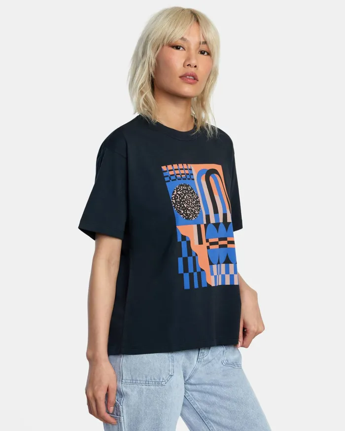 RVCA Tees Tanks Jesse Brown Shapes Anyday Tee Rvca Black 8211 Women