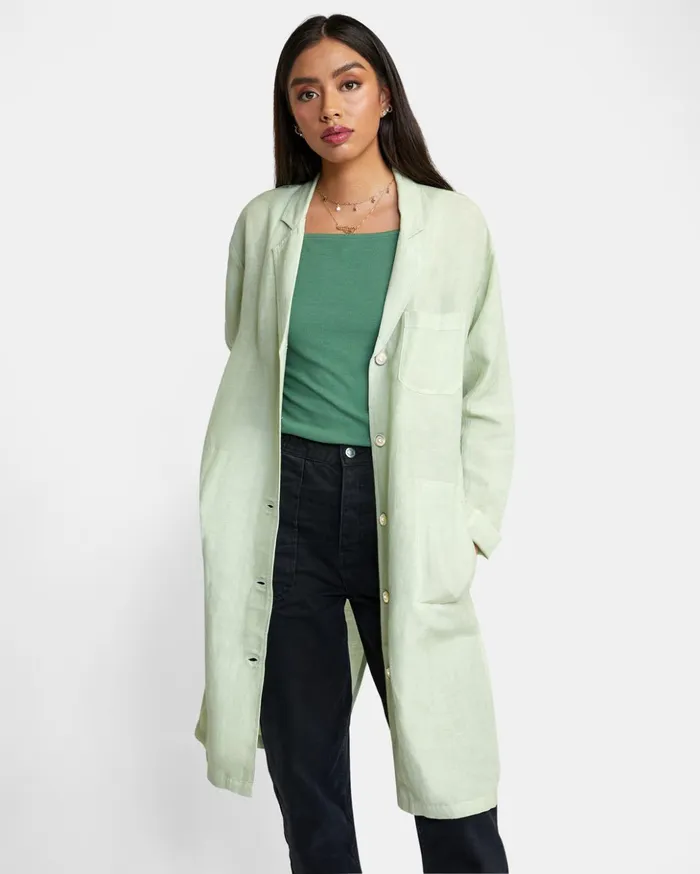 RVCA Tops Balmy Oversized Blazer Light Green 8211 Women