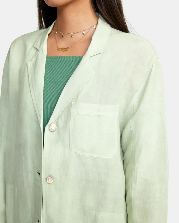 RVCA Tops Balmy Oversized Blazer Light Green 8211 Women