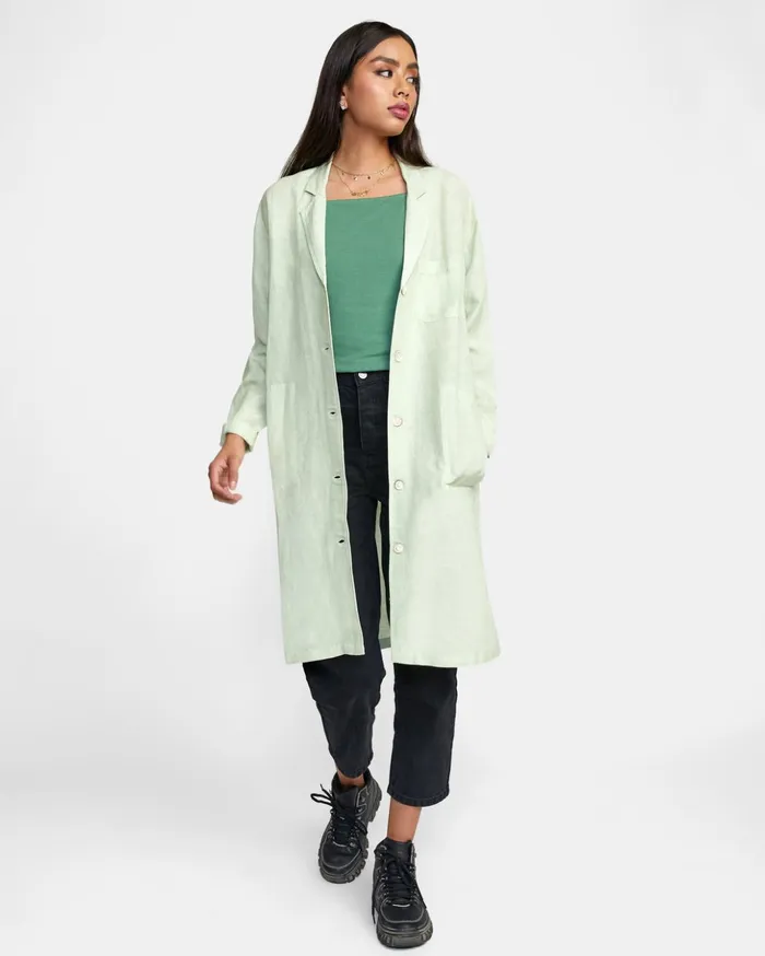 RVCA Tops Balmy Oversized Blazer Light Green 8211 Women