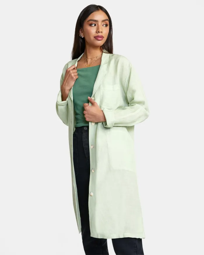 RVCA Tops Balmy Oversized Blazer Light Green 8211 Women