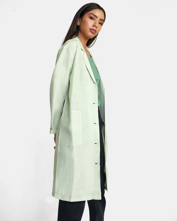 RVCA Tops Balmy Oversized Blazer Light Green 8211 Women