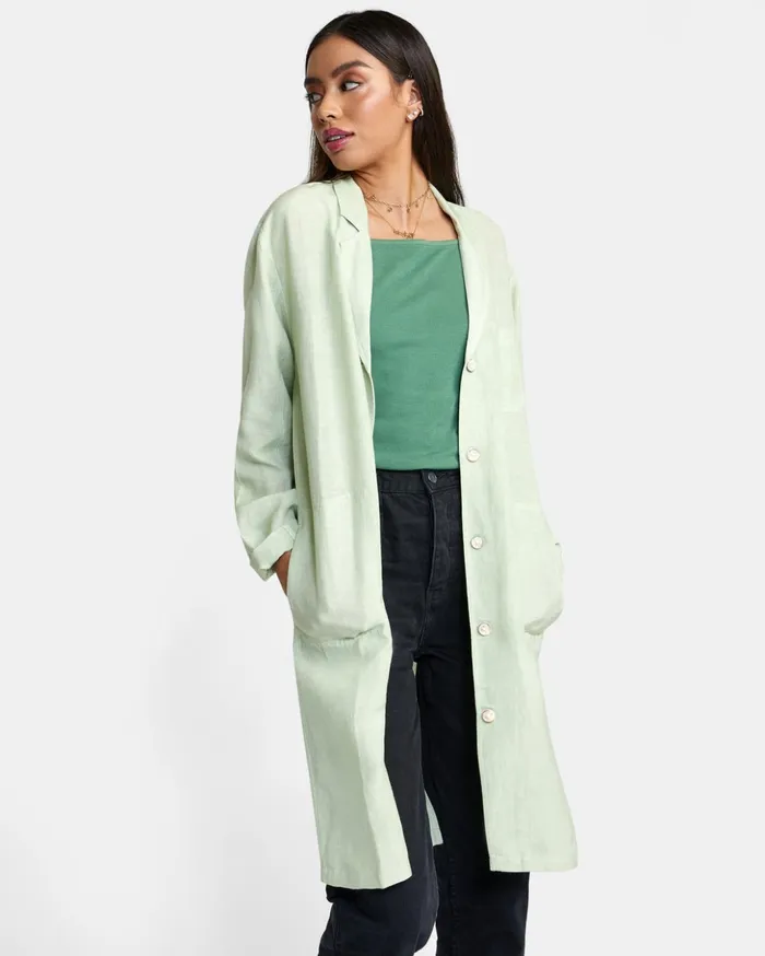 RVCA Tops Balmy Oversized Blazer Light Green 8211 Women