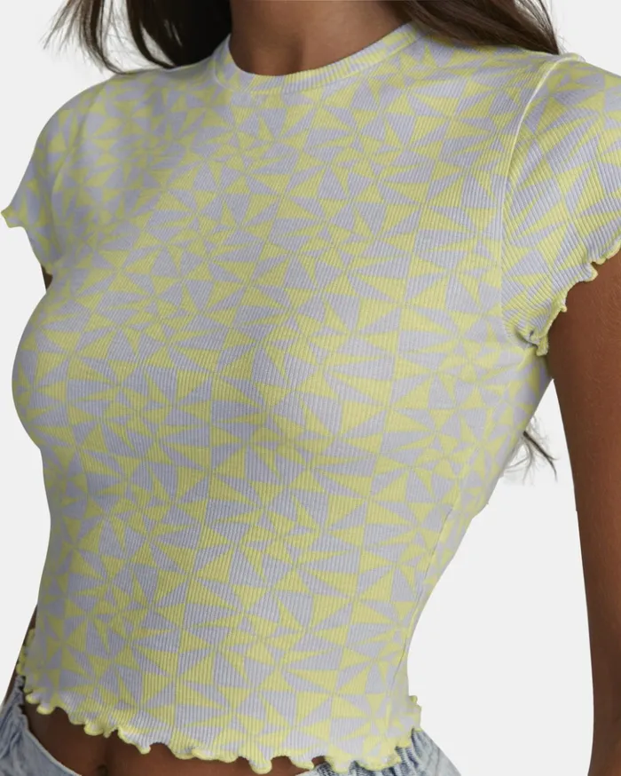 RVCA Tops Classmate Crop Tee Lime Yellow 8211 Women