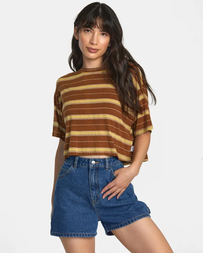 RVCA Tops Hooky Tee Workwear Brown 8211 Women