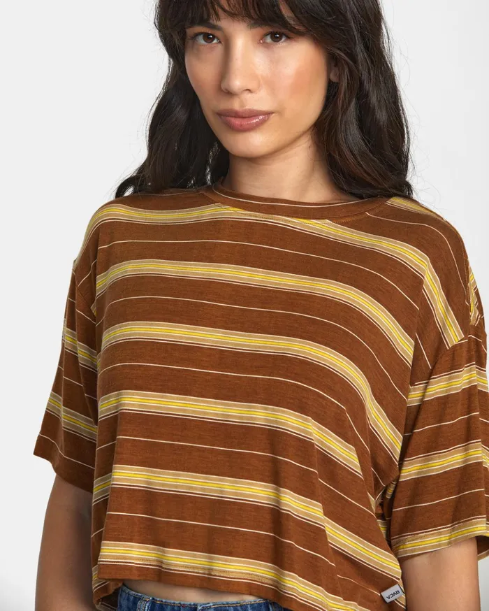 RVCA Tops Hooky Tee Workwear Brown 8211 Women