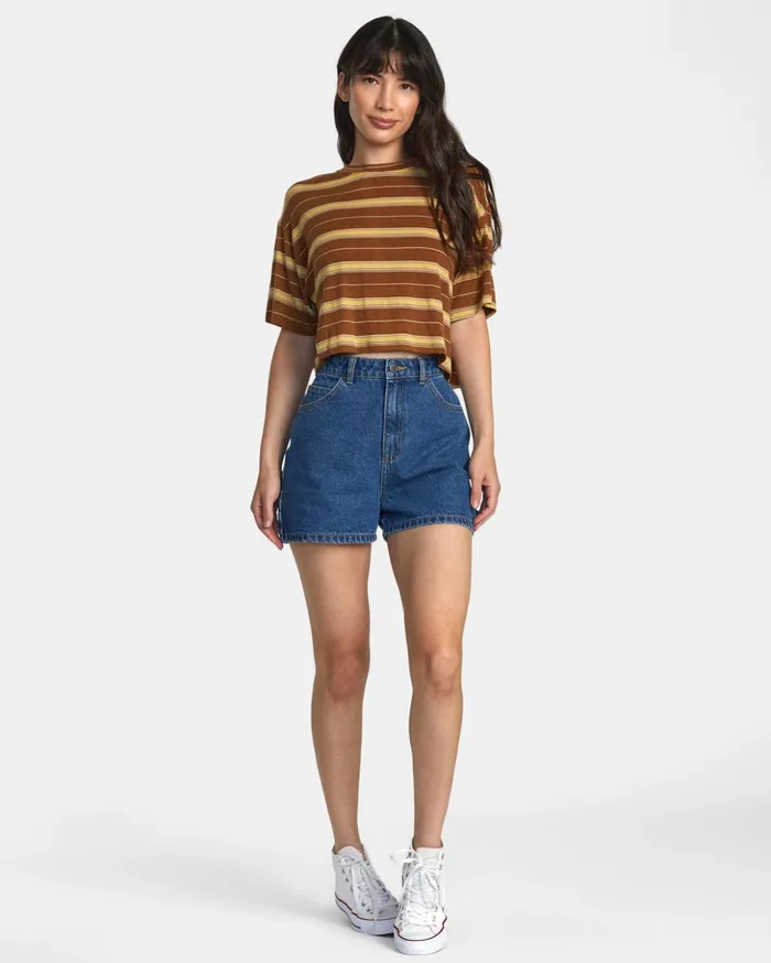 RVCA Tops Hooky Tee Workwear Brown 8211 Women