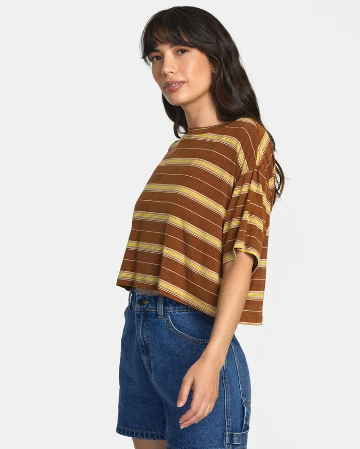 RVCA Tops Hooky Tee Workwear Brown 8211 Women