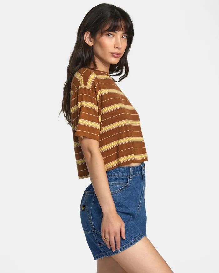RVCA Tops Hooky Tee Workwear Brown 8211 Women