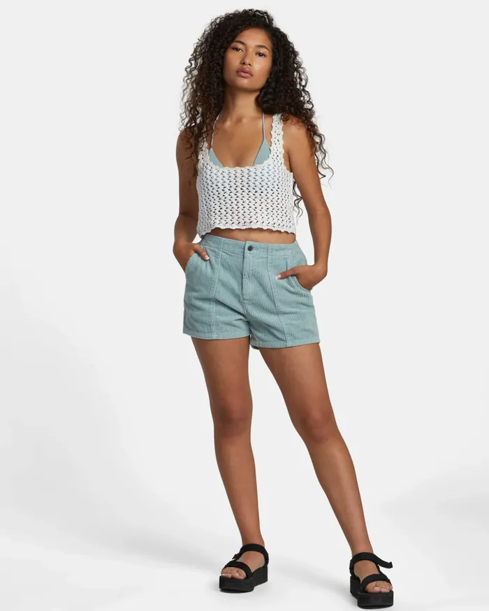 RVCA Tops Railed Crochet Crop Top Whisper White 8211 Women
