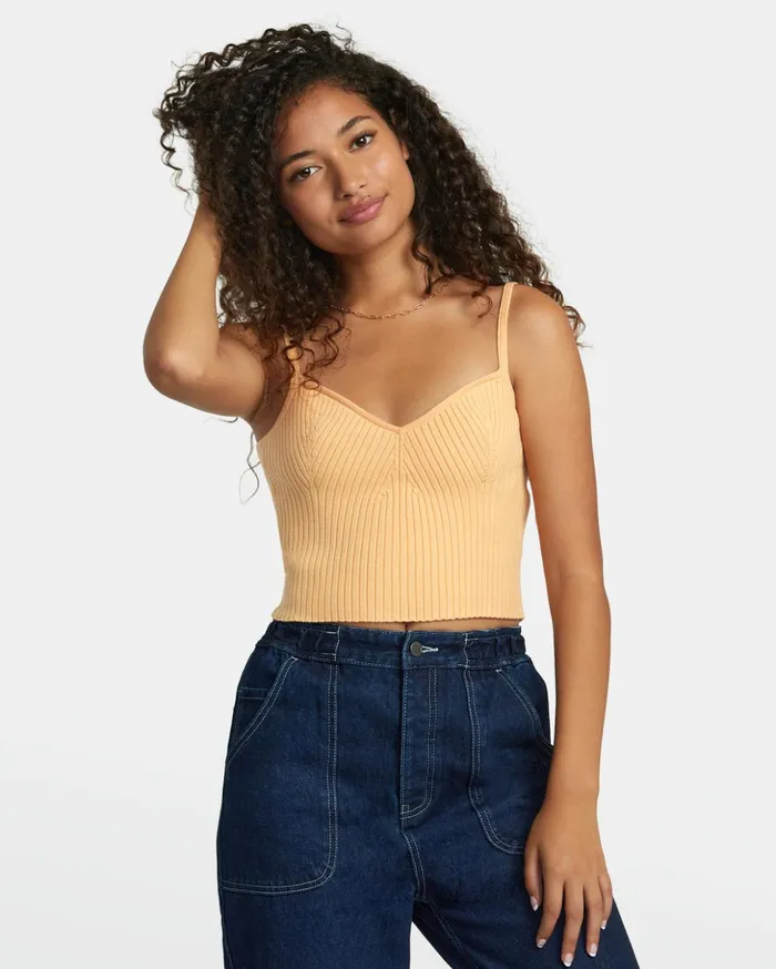 RVCA Tops Silhouette Knitted Tank Melon 8211 Women