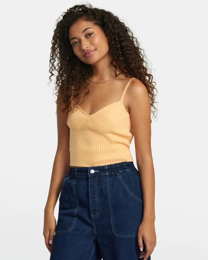 RVCA Tops Silhouette Knitted Tank Melon 8211 Women