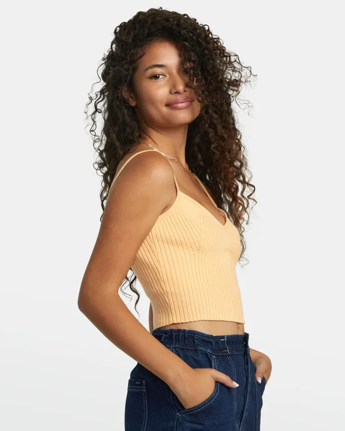 RVCA Tops Silhouette Knitted Tank Melon 8211 Women
