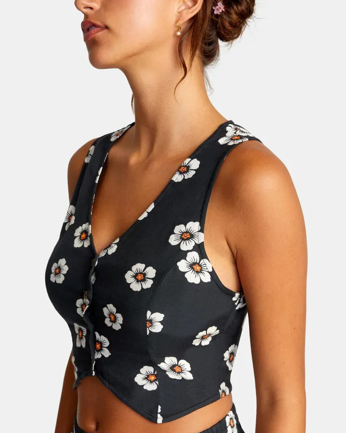RVCA Tops Summer Love Vest Pirate Black 8211 Women