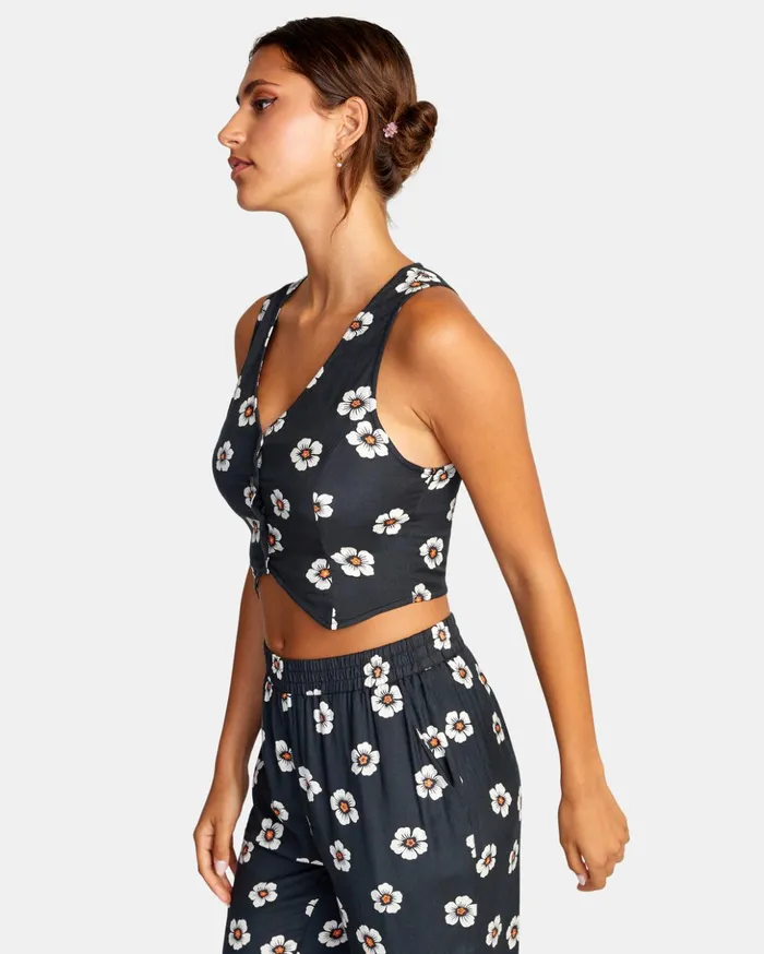 RVCA Tops Summer Love Vest Pirate Black 8211 Women