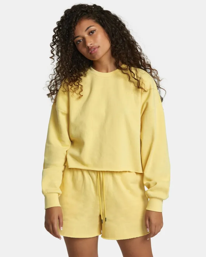 RVCA Tops Sunday Test Drive Peached Sweatshirt Golden 8211 Women